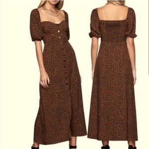 Good American Brown Leopard Print Maxi Dress